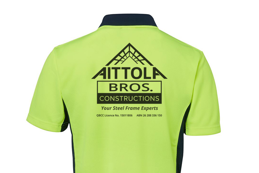 Branded Hi-vis Polo Shirt for Aittola Bros. Constructions