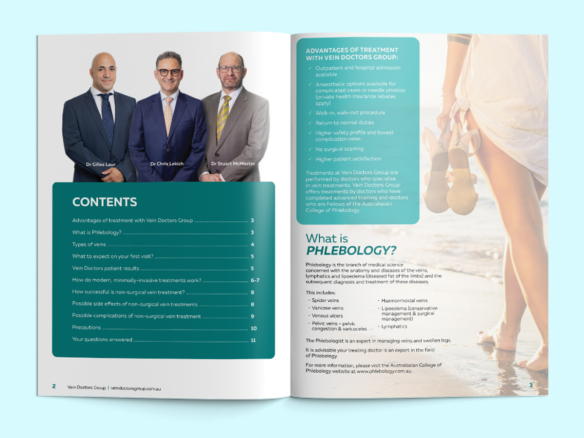 Vein Doctors Group - A4 Brochure - Pages 2 and 3
