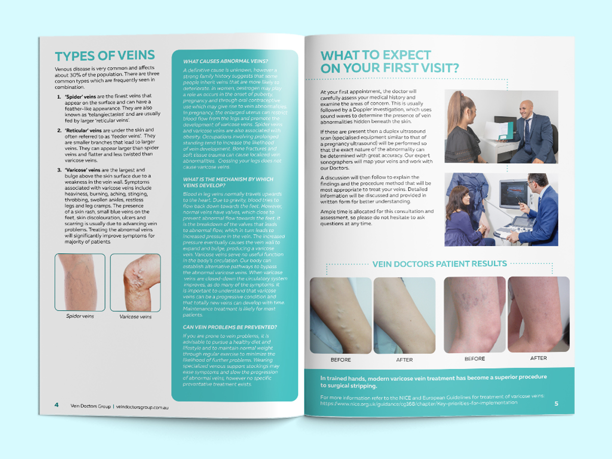 Vein Doctors Group - A4 Brochure - Pages 4 and 5