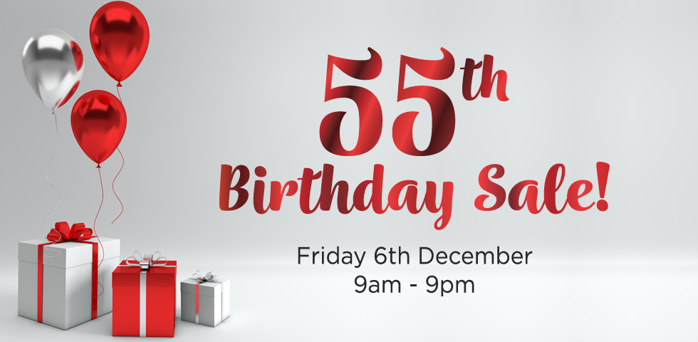 55th Birthday Sale Website Tile 980 x 480px