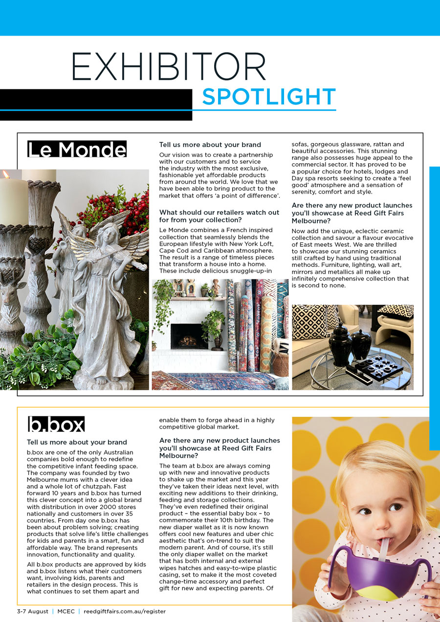 Australian Gift Guide Advertorial for Reed Gift Fairs Melbourne - page 3
