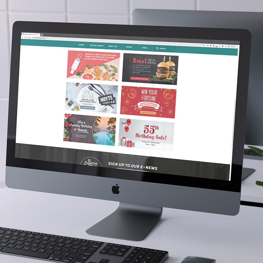 Website Tile Designs for Forest Hill Chase Shopping Centre